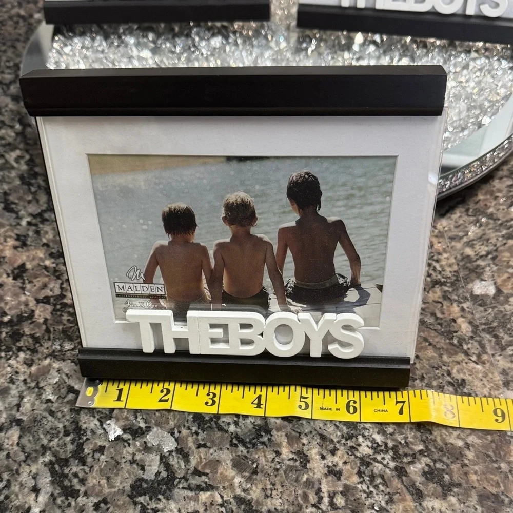 Malden Black and Silver 'The Boys' Photo picture Frame NWT set of 3